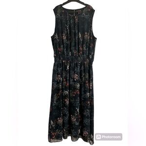 Vince Camuto maxi dress floral blue size 2X